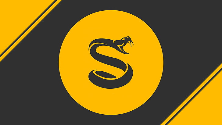 Cobra logo, snake, yellow, splyce csgo, no people, sign, communication, HD wallpaper
