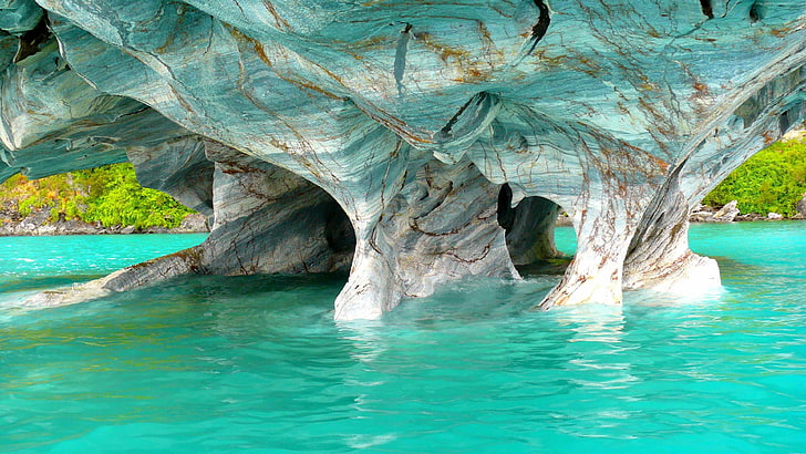 body of water, vacation, general carrera lake, marble cave, marble caves