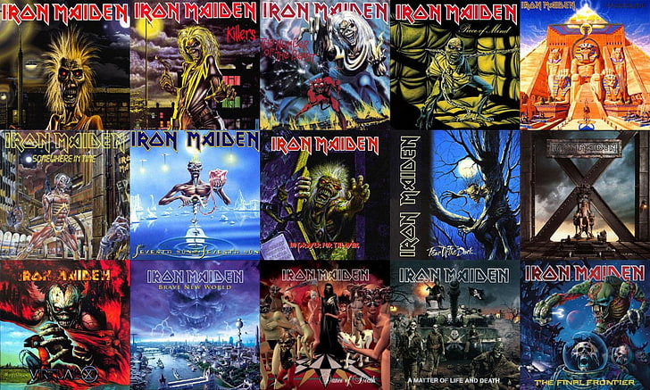 Iron Maiden movie case lot, Band (Music), choice, text, variation, HD wallpaper