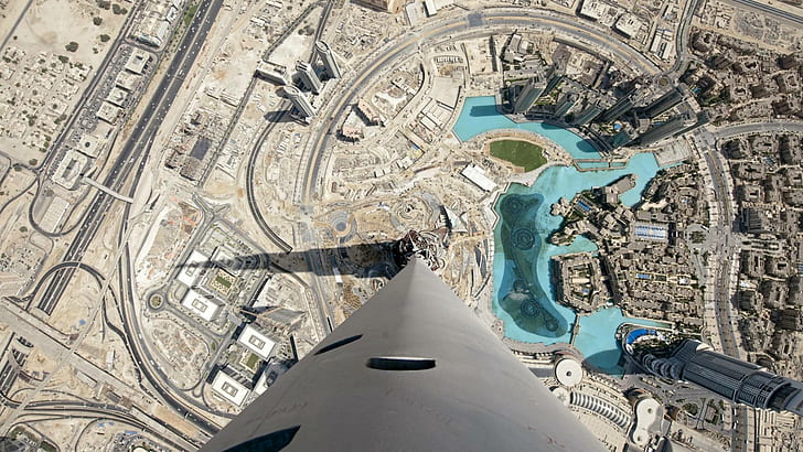 Burj Khalifa, Architecture, High Buildings, City, Aerial View, City View, HD wallpaper