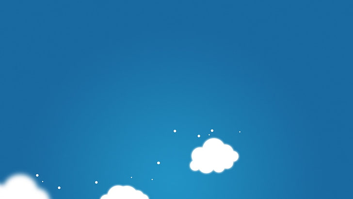 clouds illustration, minimalism, sky, artwork, blue, low angle view, HD wallpaper