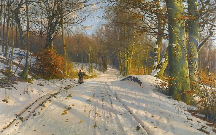 Winter landscape, Danish painter, 1917, Peter Merk Of Menstad