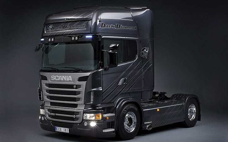 Scania R 620 Dark Diamond, gray scania semi freight truck, cars, HD wallpaper