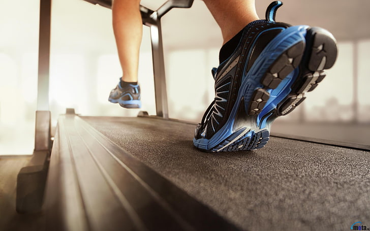 Running on a treadmill-Sports Poster Wallpaper, low section, human body part