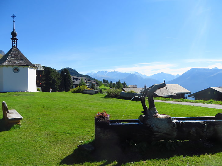 Switzerland, Aletsch Glacier, Rideralp, mountains, architecture, HD wallpaper