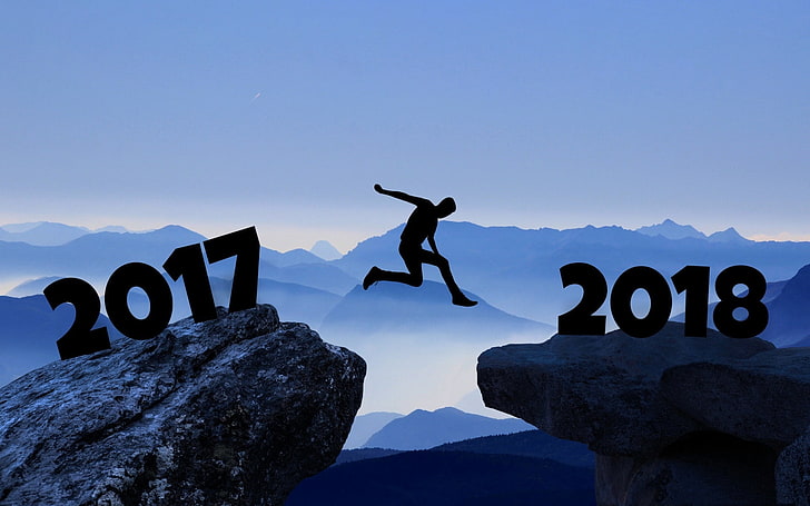 2017 and 2018 wallpaper, artwork, 2017 (Year), 2018 (Year), jumping