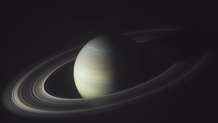 planet Saturn illustration, space, asteroid, universe, dark, Mitch Myers, HD wallpaper