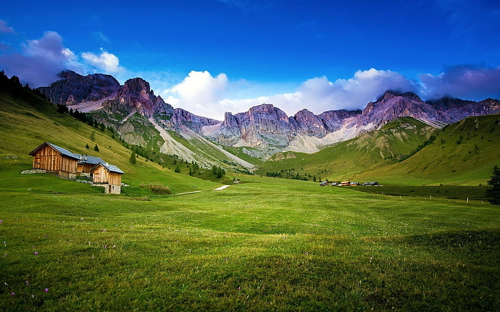 HD wallpaper: Beautiful Mountain House-HD Scenery Wallpaper, mountain,  scenics - nature | Wallpaper Flare