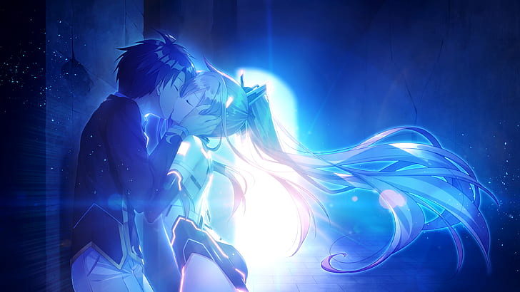 girl, kiss, hairstyle, guy, tunnel, games, anime, art, The World’s End Fallen Star