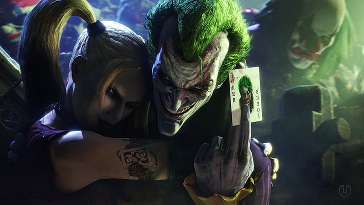 Joker, Harley Quinn, Batman, clowns, Batman: Arkham City, video games