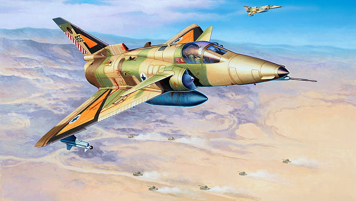 Israeli air force, Kfir C.2, Israel Aerospace Industries, based on the Dassault Mirage III, HD wallpaper