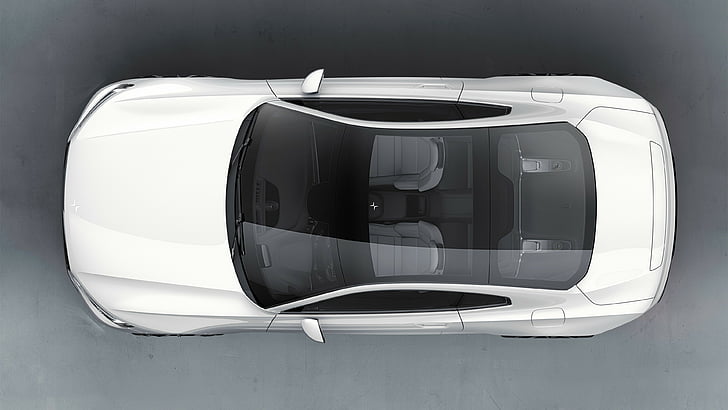 white coupe top view illustration, Polestar 1, 2019 Cars, 4k, HD wallpaper