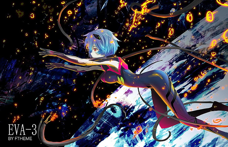 Neon Genesis Evangelion, anime girls, Ayanami Rei, multi colored