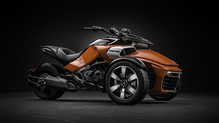 orange and black Can Am Spyder, BRP Can-Am Spyder, F3-S, roadster, HD wallpaper