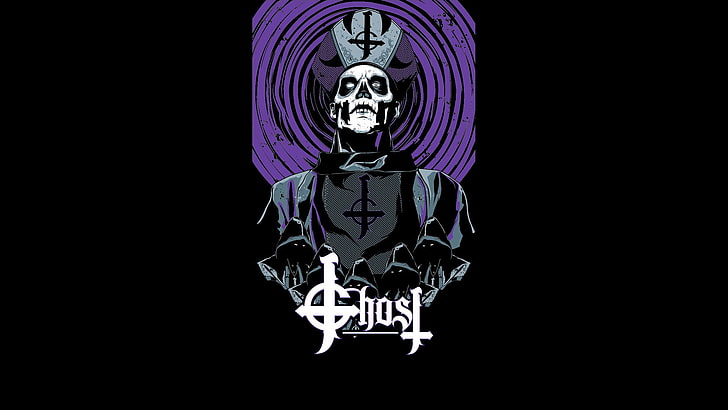 Ghost, Ghost B.C., Papa Emeritus, black background, studio shot, HD wallpaper