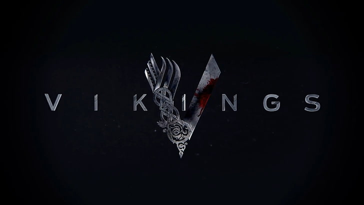 Vikings, Vikings (TV series), logo, black background, studio shot, HD wallpaper