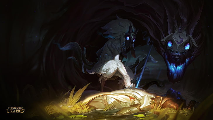 League of Legends game application wallpaper, Kindred, indoors, HD wallpaper