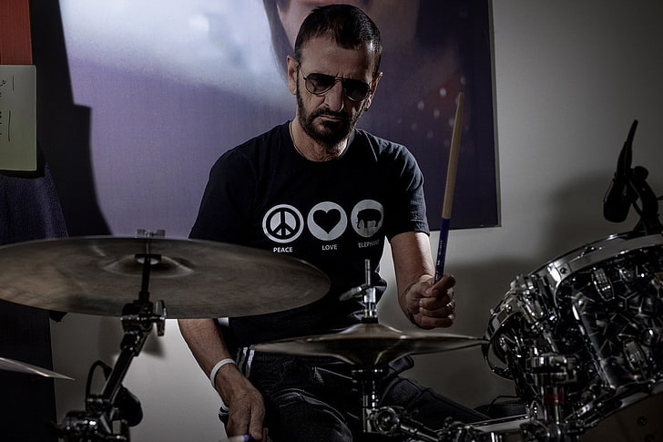 Ringo Starr, The Beatles, music, drums, drumstick, Drummer, HD wallpaper