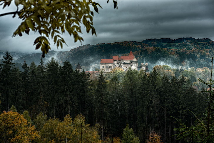 nature, landscape, trees, forest, Pernstejn, Czech Republic