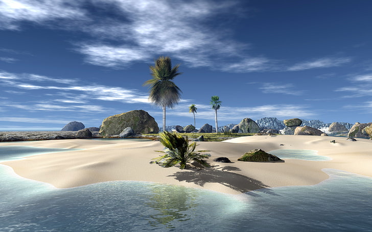 HD wallpaper: Stones, sand & beach, island animated digital wallpaper,  Nature | Wallpaper Flare