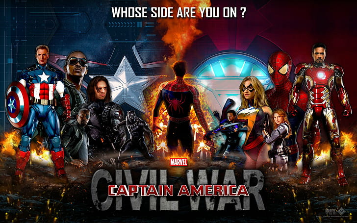 Civil, warrior, superhero, fighting, action, avengers, poster, HD wallpaper