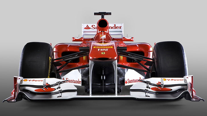 white and red Ferrari Shell V-Power racing car, Ferrari F1, Formula 1, HD wallpaper
