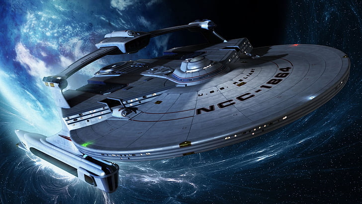 spaceship digital wallpaper, Star Trek, artwork, nautical vessel
