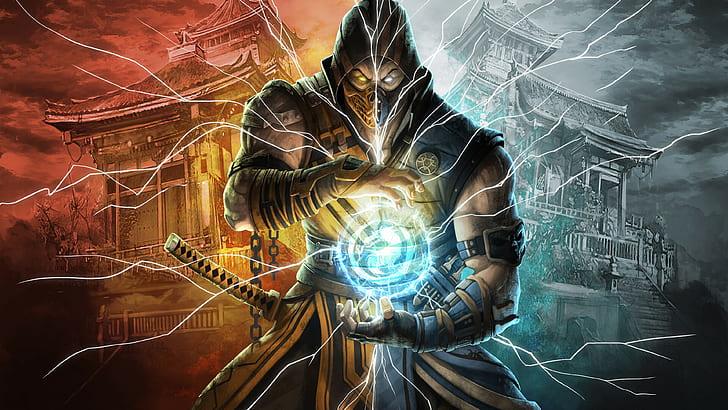 Mortal Kombat 11, scorpion, Sub Zero, Sub-Zero, artwork, HD wallpaper