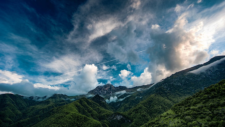 sky, cloud, mountain, mountain range, wilderness, mount khustup, HD wallpaper