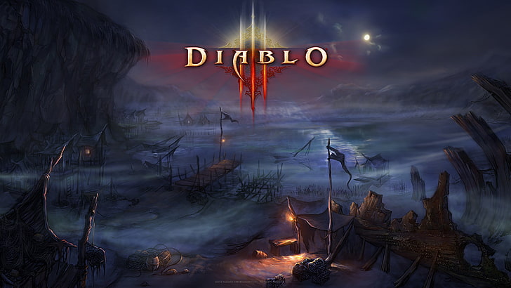 Diablo digital wallpaper, Blizzard Entertainment, Diablo III