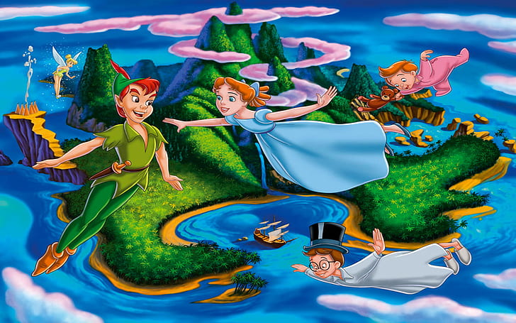 Peter Pan Wendy Darling John Darling Friends Of Peter Pan Disney Heroes Hd Wallpaper 1920×1200