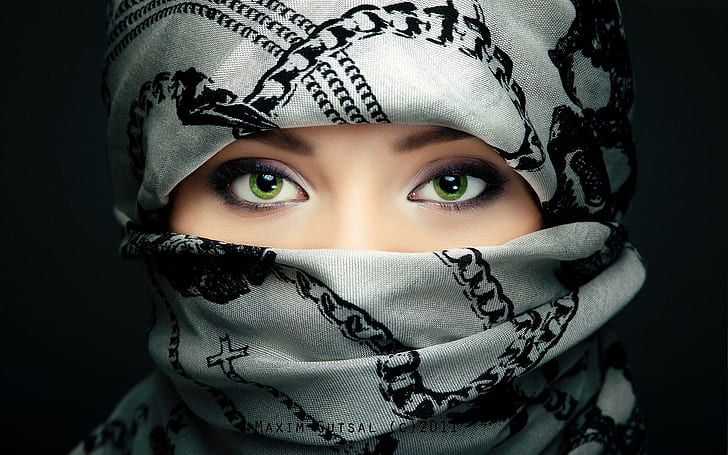 women, face, green eyes, model, HD wallpaper