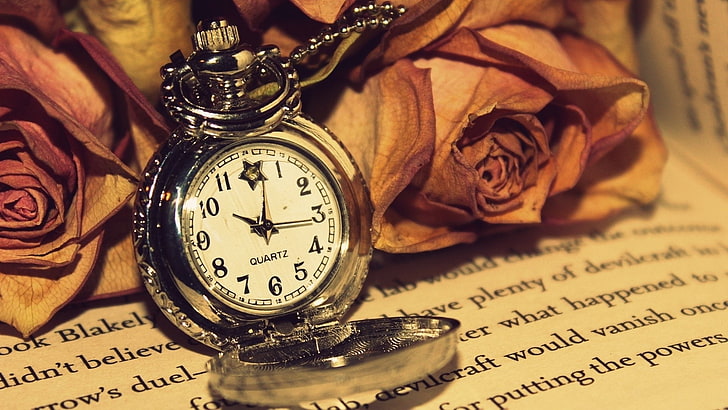 Man Made, Watch, Antique, Flower, Pocket Watch, Rose, HD wallpaper