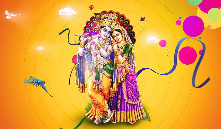 HD wallpaper: Love Filled Devotion Of Sri Radha An, Radha and Krishna  illustration | Wallpaper Flare