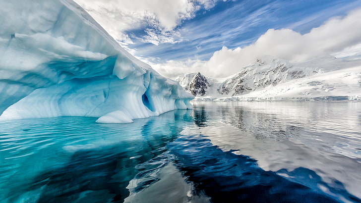 Antarctica, iceberg, ocean, 8k