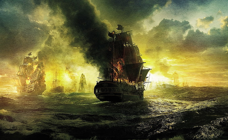 2011 Pirates Of The Caribbean On Stranger Tides, sailing ship on body of water, HD wallpaper