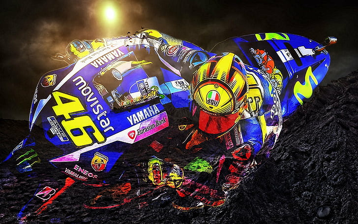 Moto GP, Valentino Rossi, Yamaha, HD wallpaper