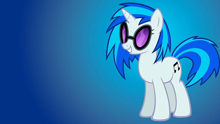 my little pony dj pon 3 vinyl scratch, blue, colored background, HD wallpaper