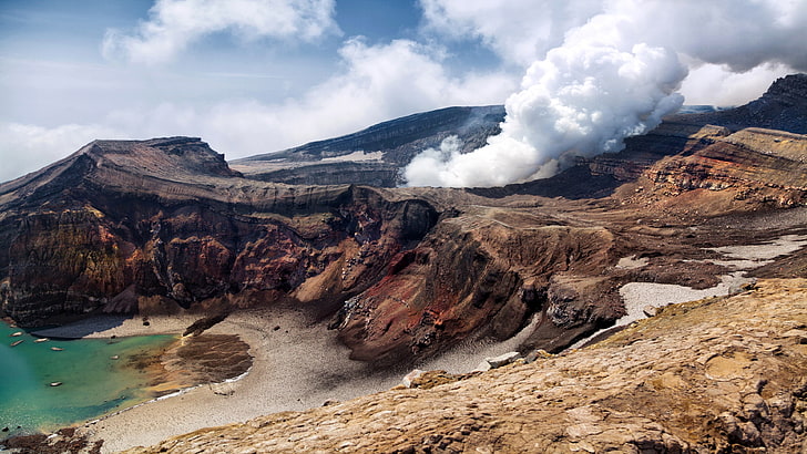 wilderness, mountain, kamchatka, geological phenomenon, volcano, HD wallpaper