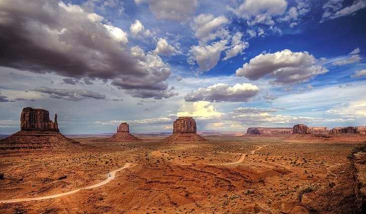 desert wallpaper, Monument Valley, cloud - sky, scenics - nature, HD wallpaper