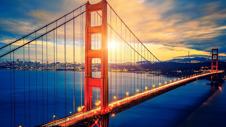 Golden Gate Bridge, London, San Francisco, sky, water, cloud - sky