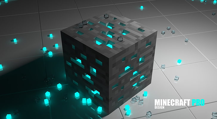 Minecraft, black Minecraft cube wallpaper, Games, minecraft design pro, HD wallpaper