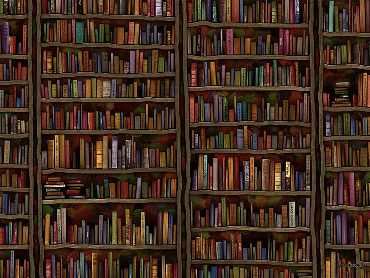 books, Bookshelves, library, minimalism, Vladstudio