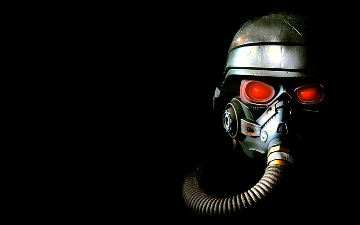 Killzone Helghast Black Gas Mask HD, black gas mask, video games, HD wallpaper