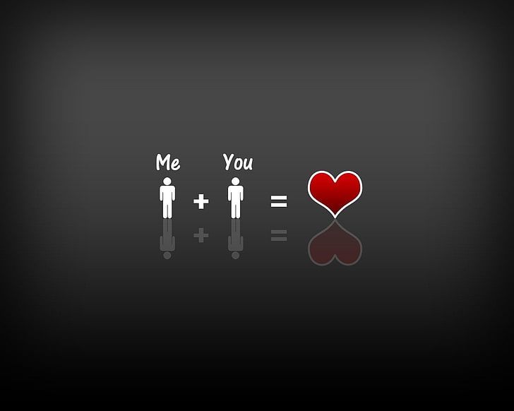 HD wallpaper: me + you = heart illustration, Artistic, Love, Romantic,  heart shape | Wallpaper Flare