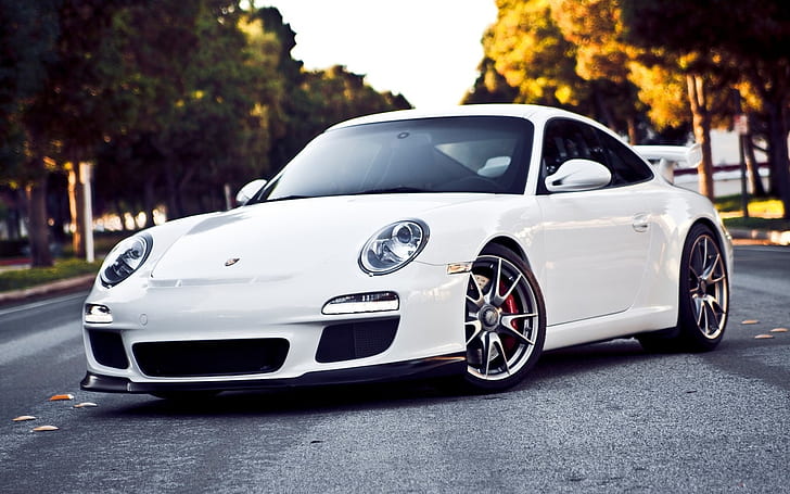 Porsche 911 GT3 white supercar