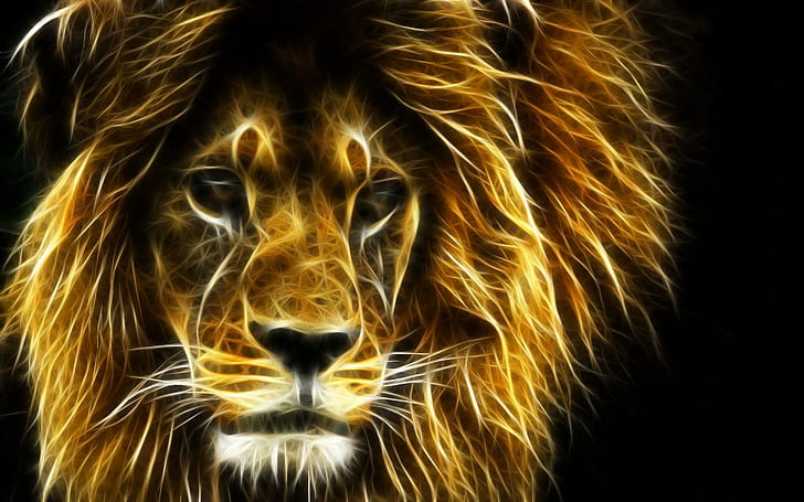 HD wallpaper: Lion Fractal Fractal Lion HD, animals | Wallpaper Flare