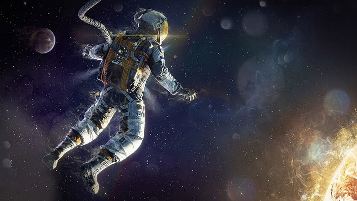 Astronaut Walk In Space Space Art Wallpapers Hd For Desktop Mobile Phones And Computer 5200×2925, HD wallpaper