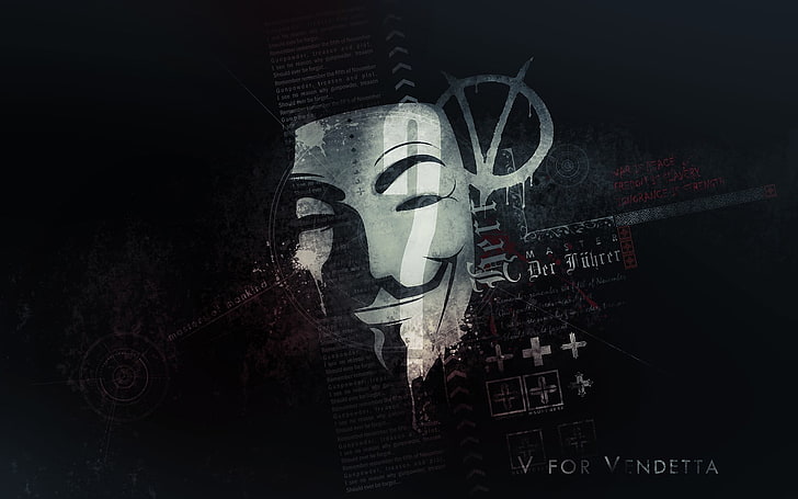 Guy Fawkes illustration, V for Vendetta, Anonymous, representation