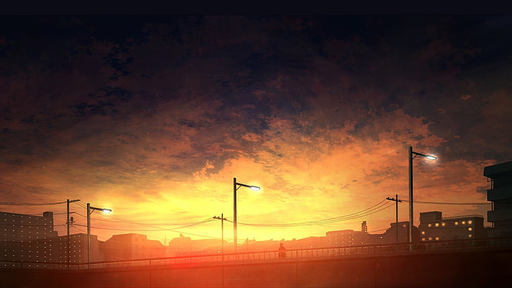 golden hour and posts wallpaper Touhou 1080P wallpaper hdwallpaper  desktop  Anime scenery Anime wallpaper Scenery